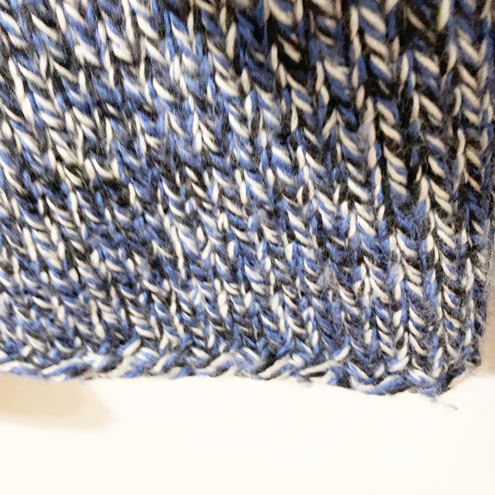 Vintage Y2K 2001 GAP Wool Blend Chunky Knit Turtleneck Sweater Women L Blue Marl - Picture 6 of 9
